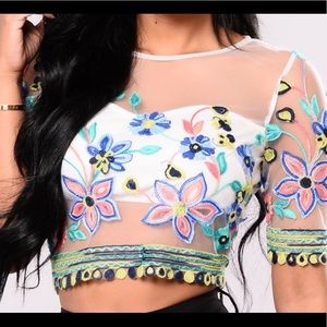 SOLD OUT NWT Fashion Nova Mesh Crop Top
